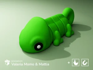 可動カメレオンフィギュア 3Dプリント フレキシブルアニマル