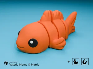 可動フィッシュフィギュア 3Dプリント フレキシブルフィッシュ